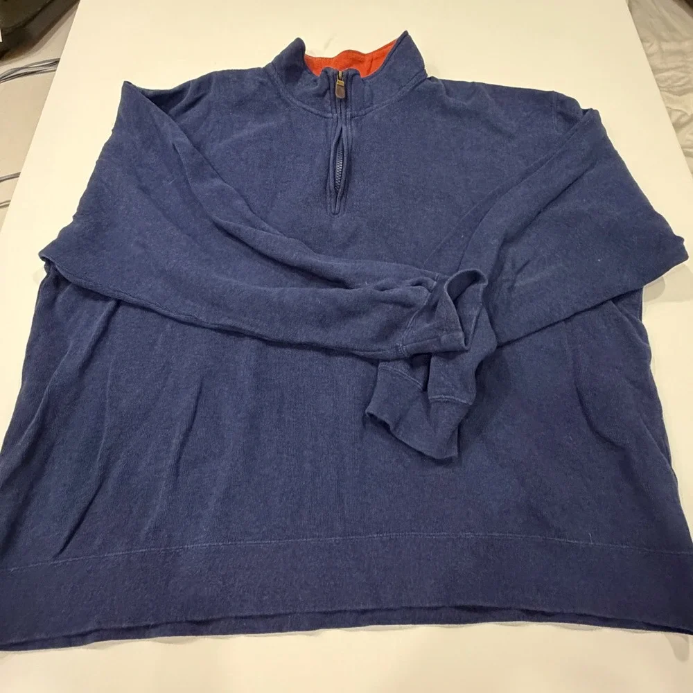 Orvis Signature Quarter Zip Pullover Mens XXL Navy Fly Fishing Gorpcore Prep